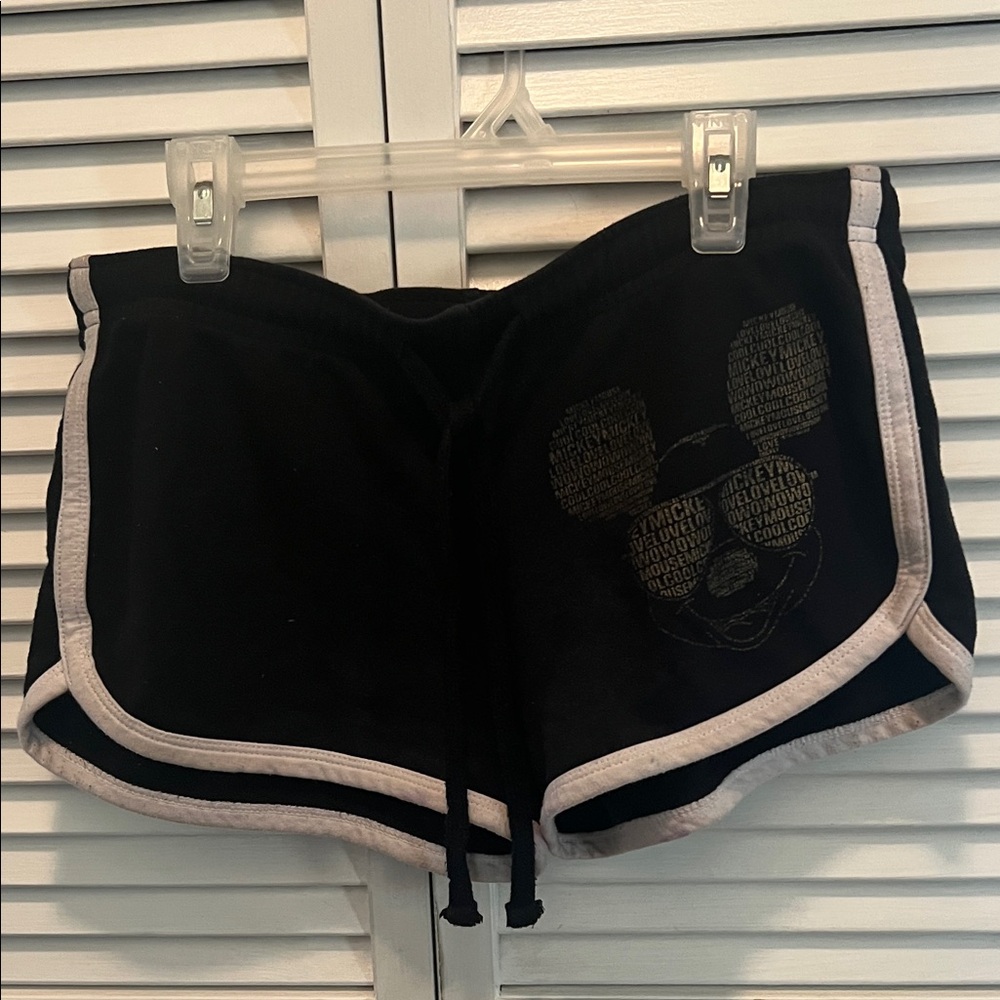 #1069+ Black Shorts with Mickey Mouse Design